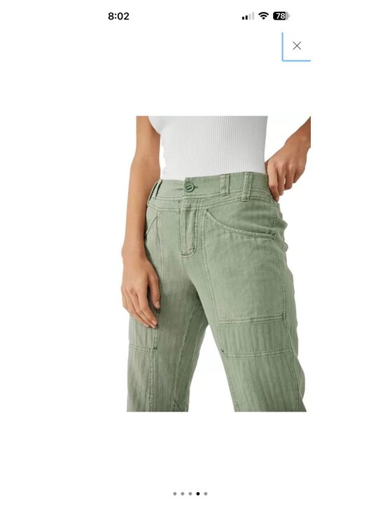 Free People Women’s Big Hit Slouch Pant Oil Green Size Medium - Picture 3 of 14